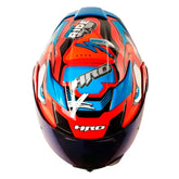 Casco Hro 3400Dv Evo Full Gas Naranja Azul Visor Iridium Azul
